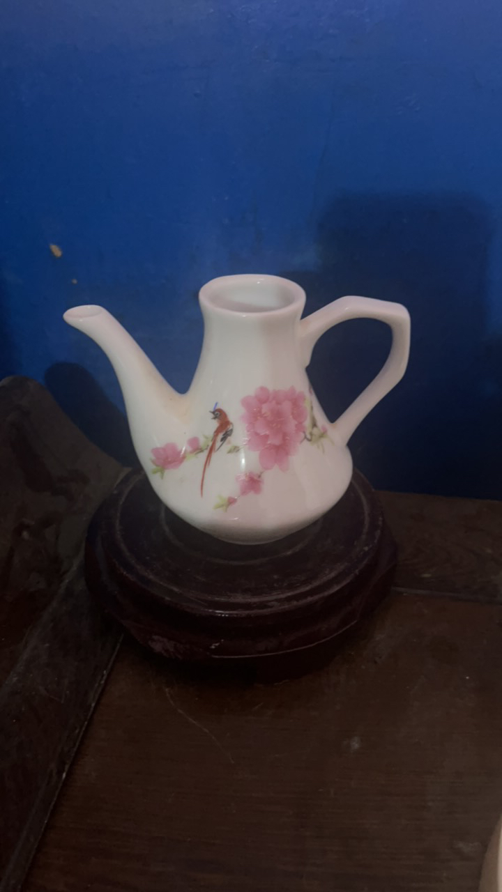 景德镇陶瓷水点桃花小醋壶 不带盖