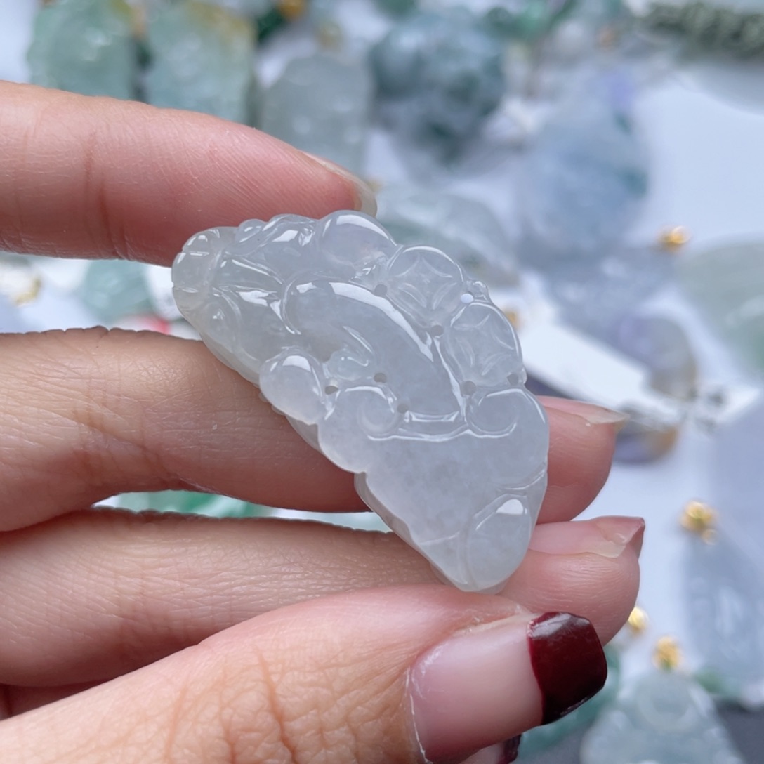 翡翠颈饰未镶嵌纯天然a货缅甸翡翠包邮