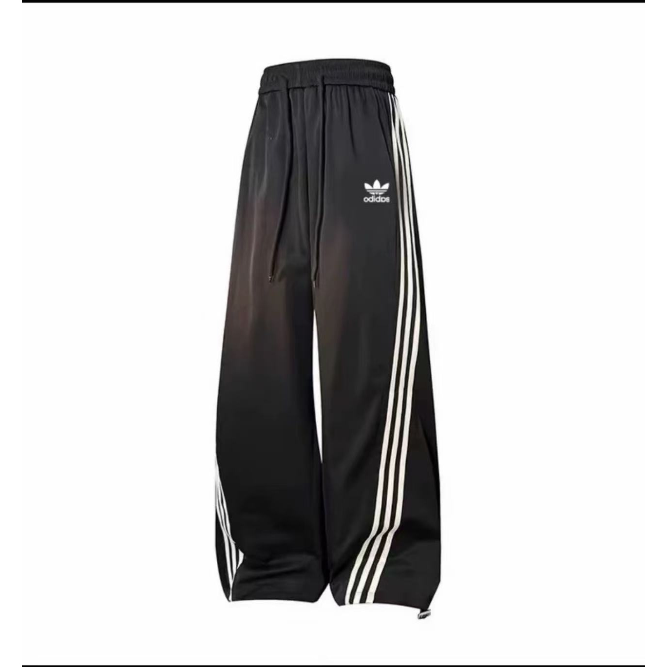 【撤柜福利】 扭扭裤速干面料 三道杠宽松阔腿运动 女款刺绣休闲裤