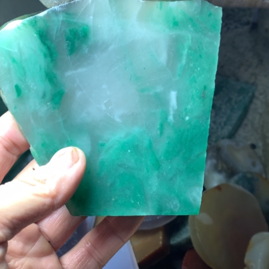 定制石英质玉（非洲翠）天然玉石手镯