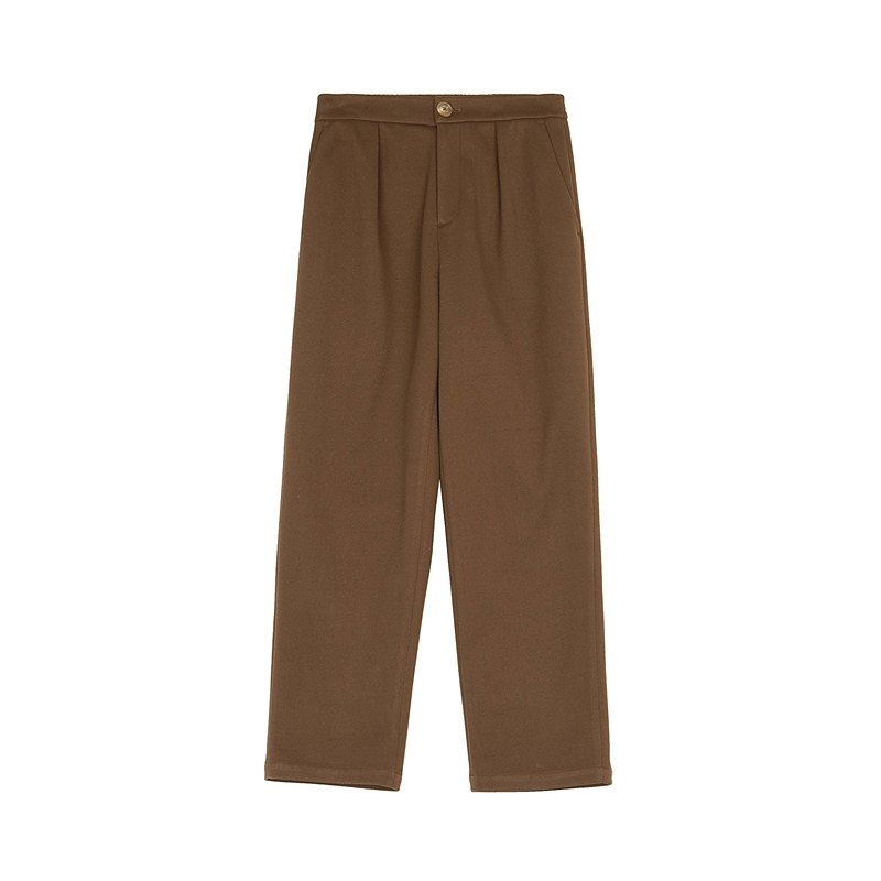 sdeer圣迪奥女装时尚休闲松紧拼接插袋直筒灯芯绒长裤S244Z0807