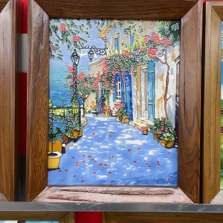 陶瓷板画28/35加榆木框