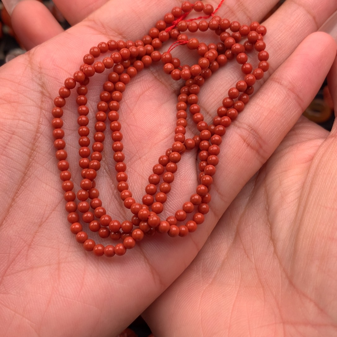 南红玛瑙小米链3+未镶嵌