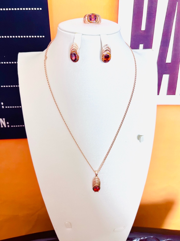 铜合金项链 玫瑰金色项链一套时尚大方气质优雅