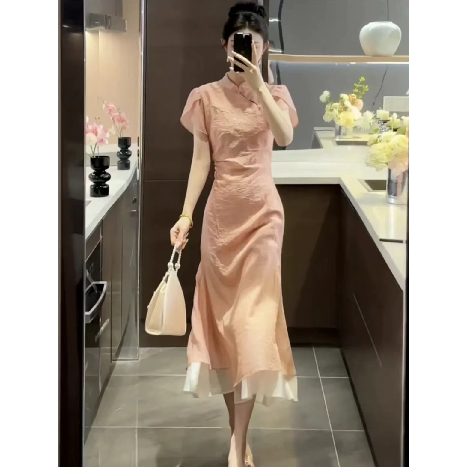 【婉婉定制】【一路生花】新中式气质显瘦连衣裙预CDW4LYQ2642