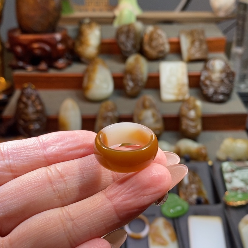 【闪购商品】和田玉（糖玉）戒指未镶嵌S***e