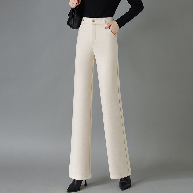 9158#【长98】2025新款时尚加绒加厚百搭直筒休闲裤