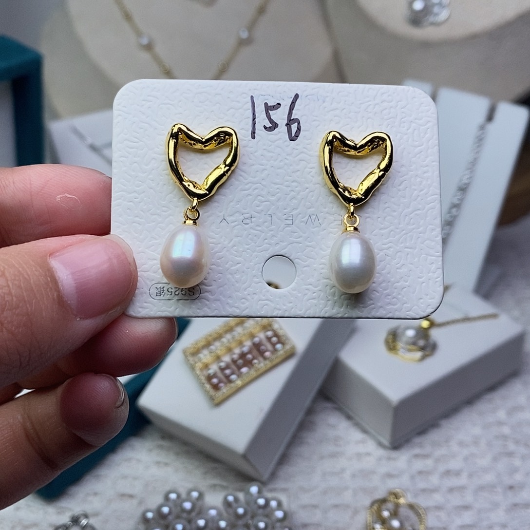 耳饰淡水珍珠银S925镶嵌