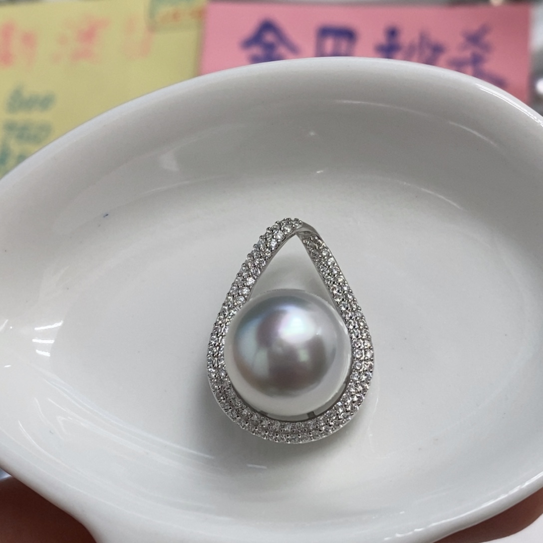 海水珍珠裸珠银蓝光澳白裸珠未镶嵌12.1mm