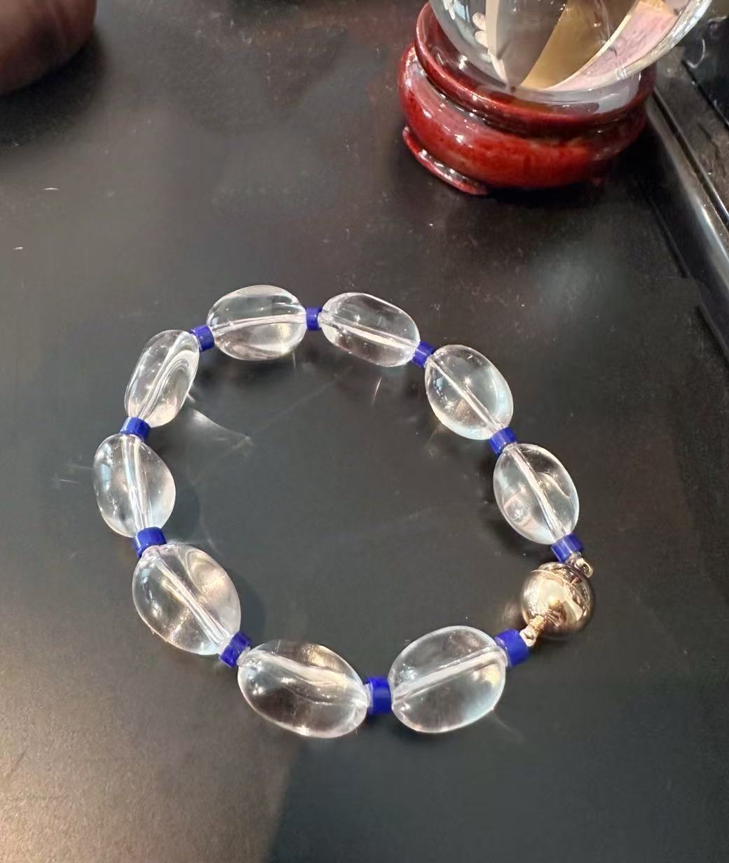 老矿巴西白水青金设计款手串～金水系列