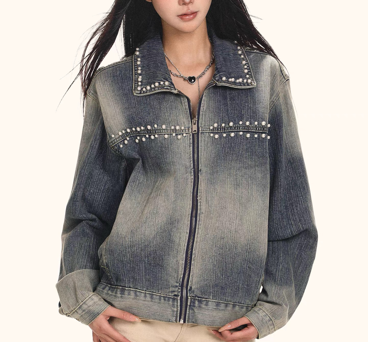 时尚潮流百搭推荐251~300新款2025港风渐变牛仔衬衫外套宽松型