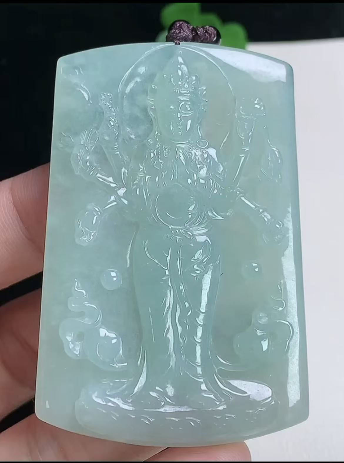 缅甸天然翡翠a货冰晴千手观音大气男女款古风百搭