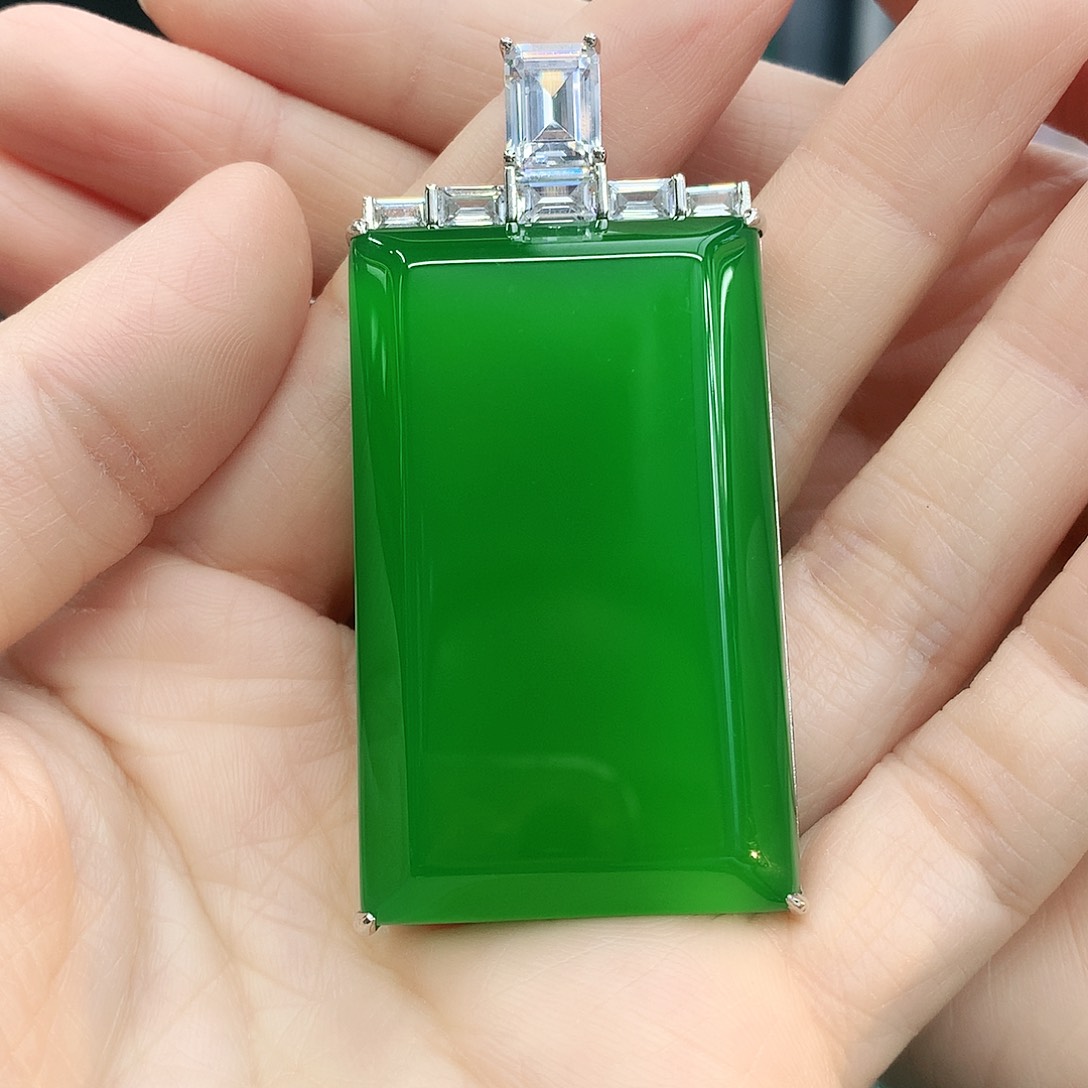 银S925镶嵌吊坠玛瑙/玉髓