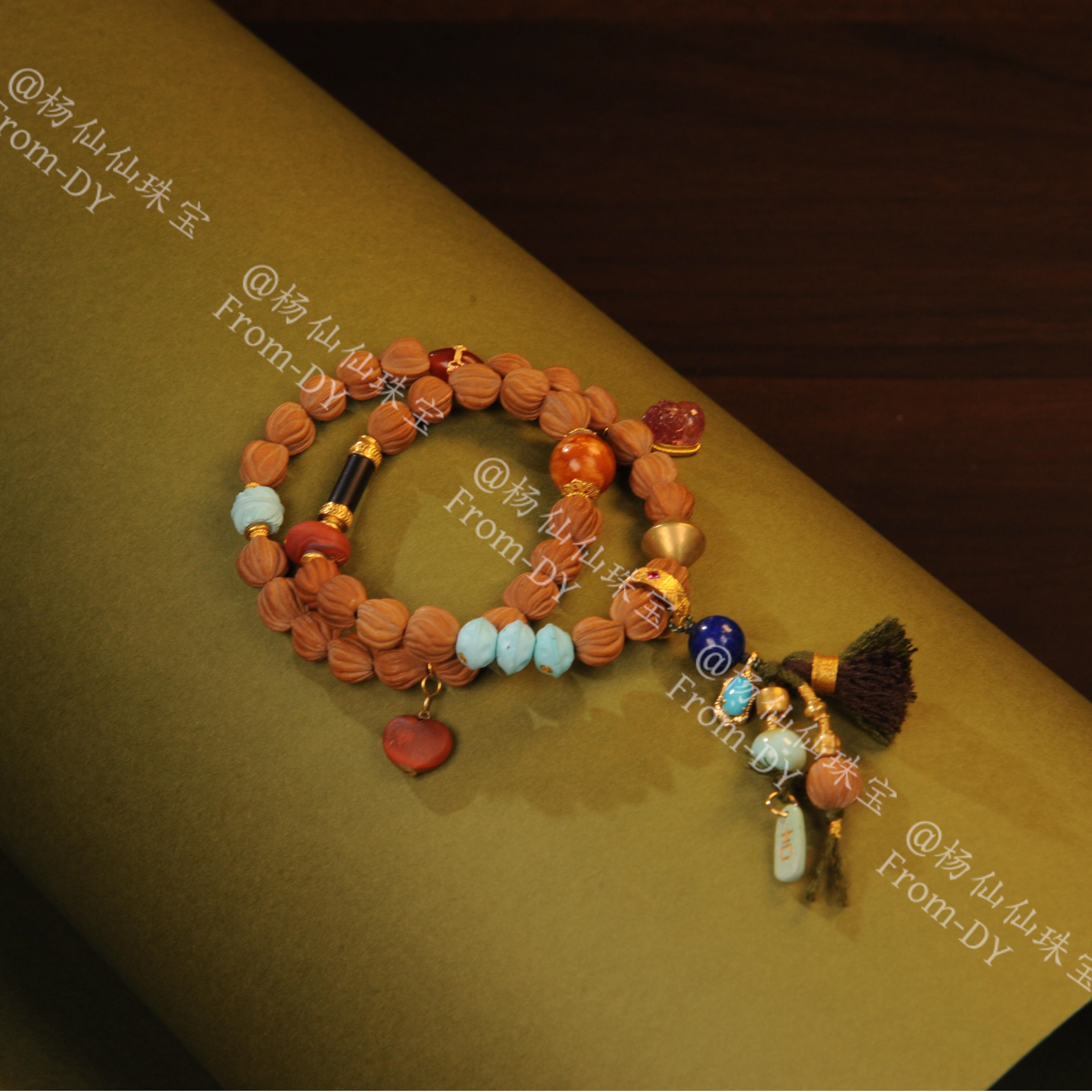 【杨仙仙珠宝】18K金镶嵌龙纹核桃多宝手串-A3672