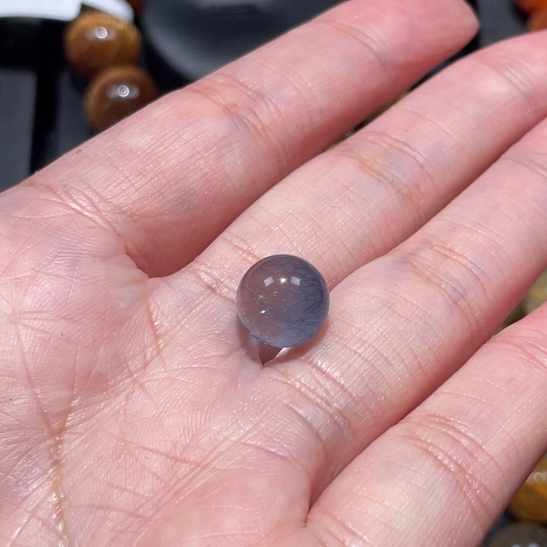满***星水晶未镶嵌吊坠(不含链)蓝兔毛10mm
