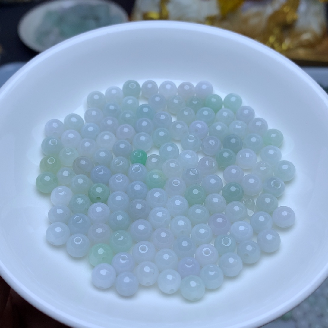 【闪购商品】翡翠手链未镶嵌卡6冰绿白100个