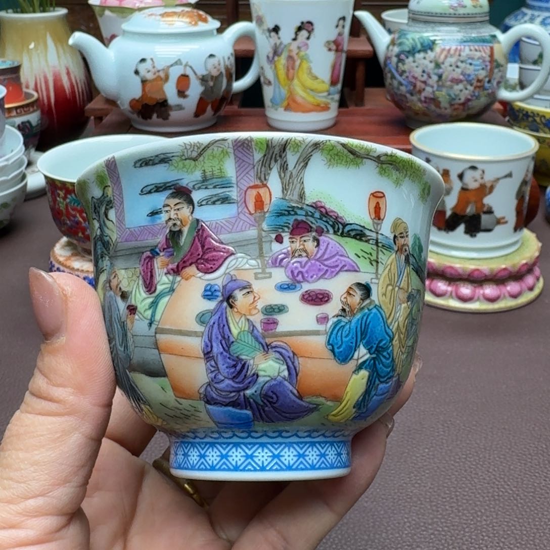 瓷片景德镇仿古手工制作精品展示