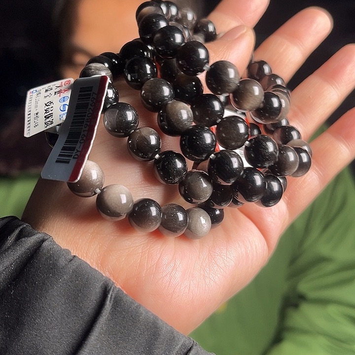 黑曜岩手链未镶嵌10mm