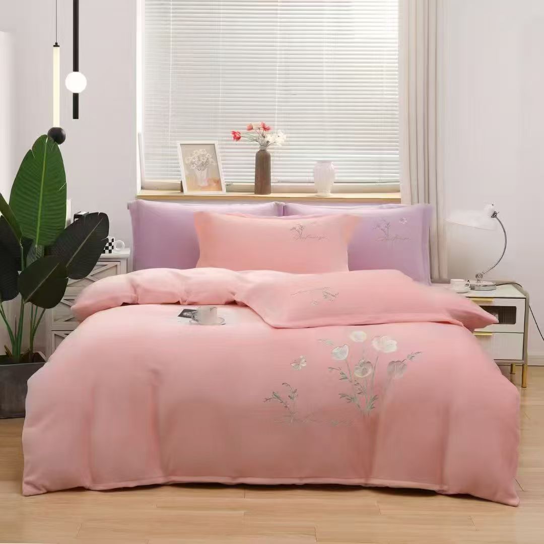 床品套件家纺牛奶绒被套亲肤四件套被套 200*230 250*260 48*74