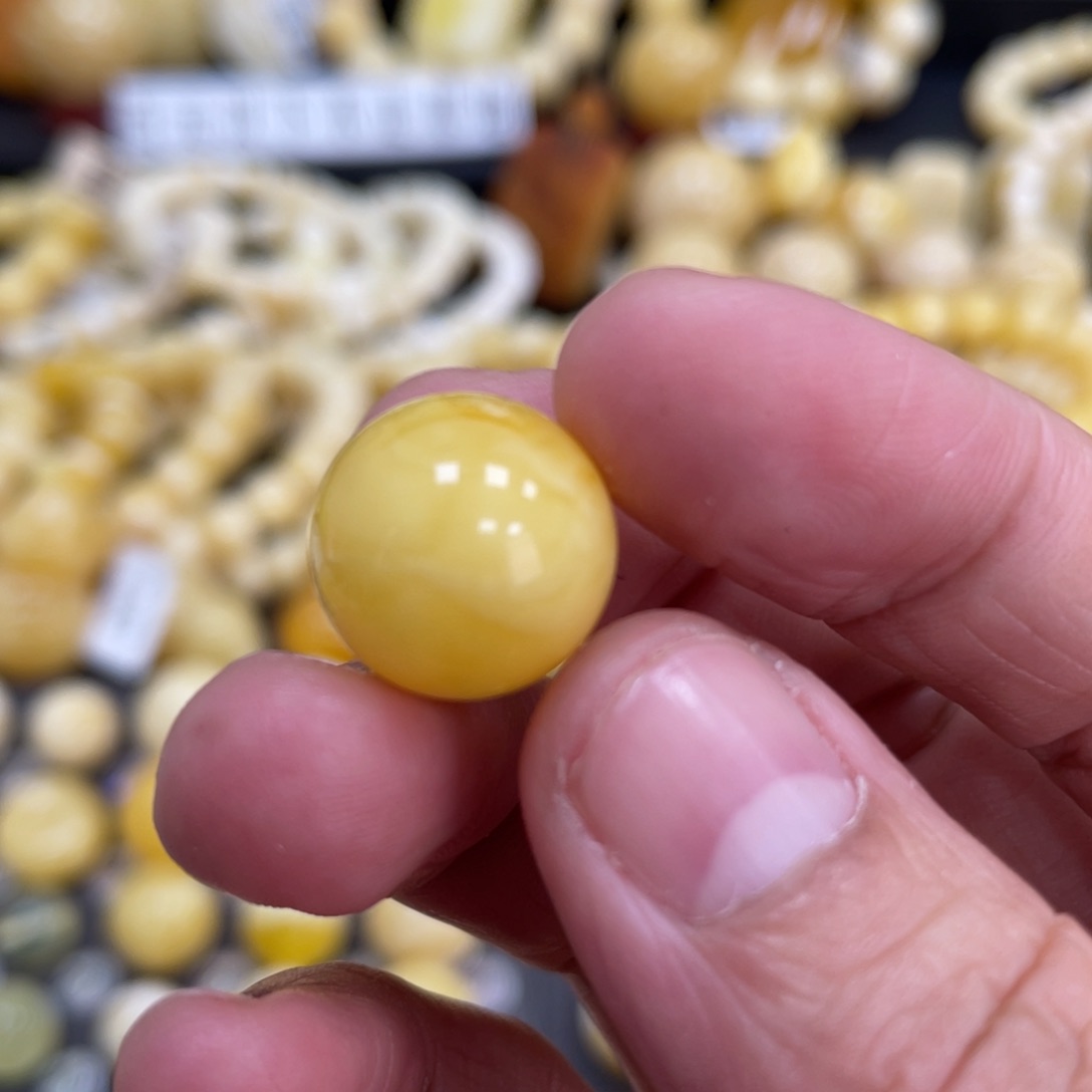 琥珀珠宝奇石未镶嵌14.8mm