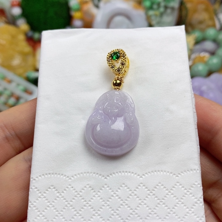 翡翠未镶嵌吊坠(赠链)