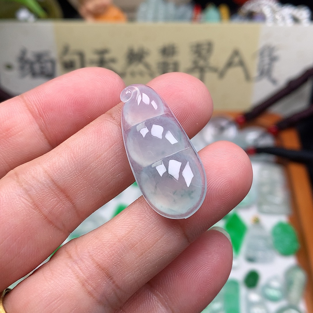 翡翠散珠缅甸天然A货翡翠冰种豆子