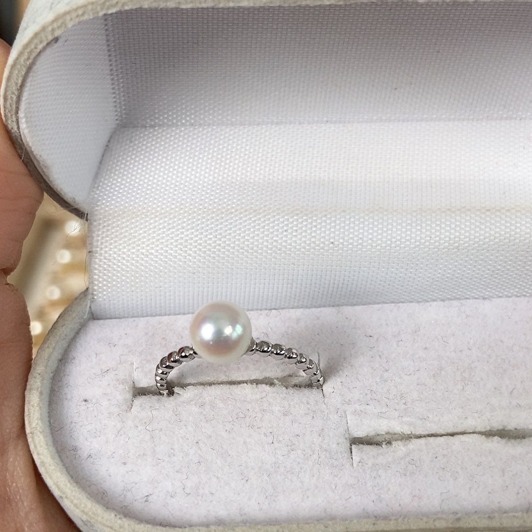 海水珍珠戒指银S925镶嵌