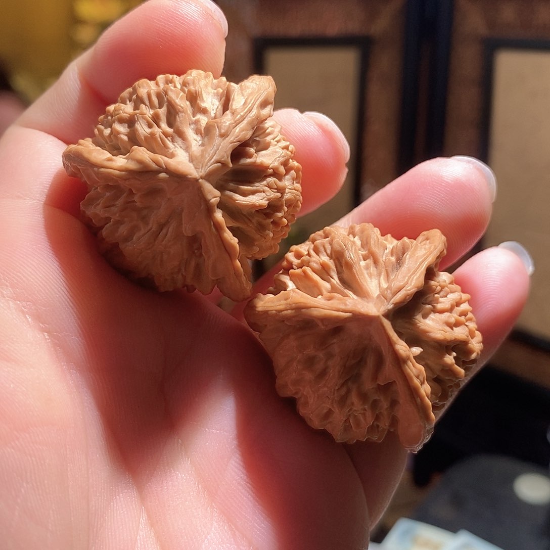 文玩核桃把件秦闷三棱38全品