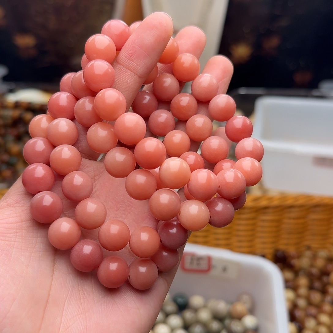 吊坠菩提根/象牙果一条粉玉菩提12圆