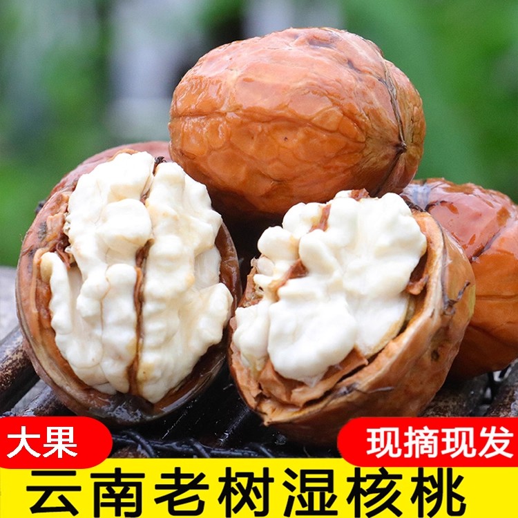 【送核桃夹】2025年云南新鲜湿核桃核桃去青皮新货老树薄皮核桃水果