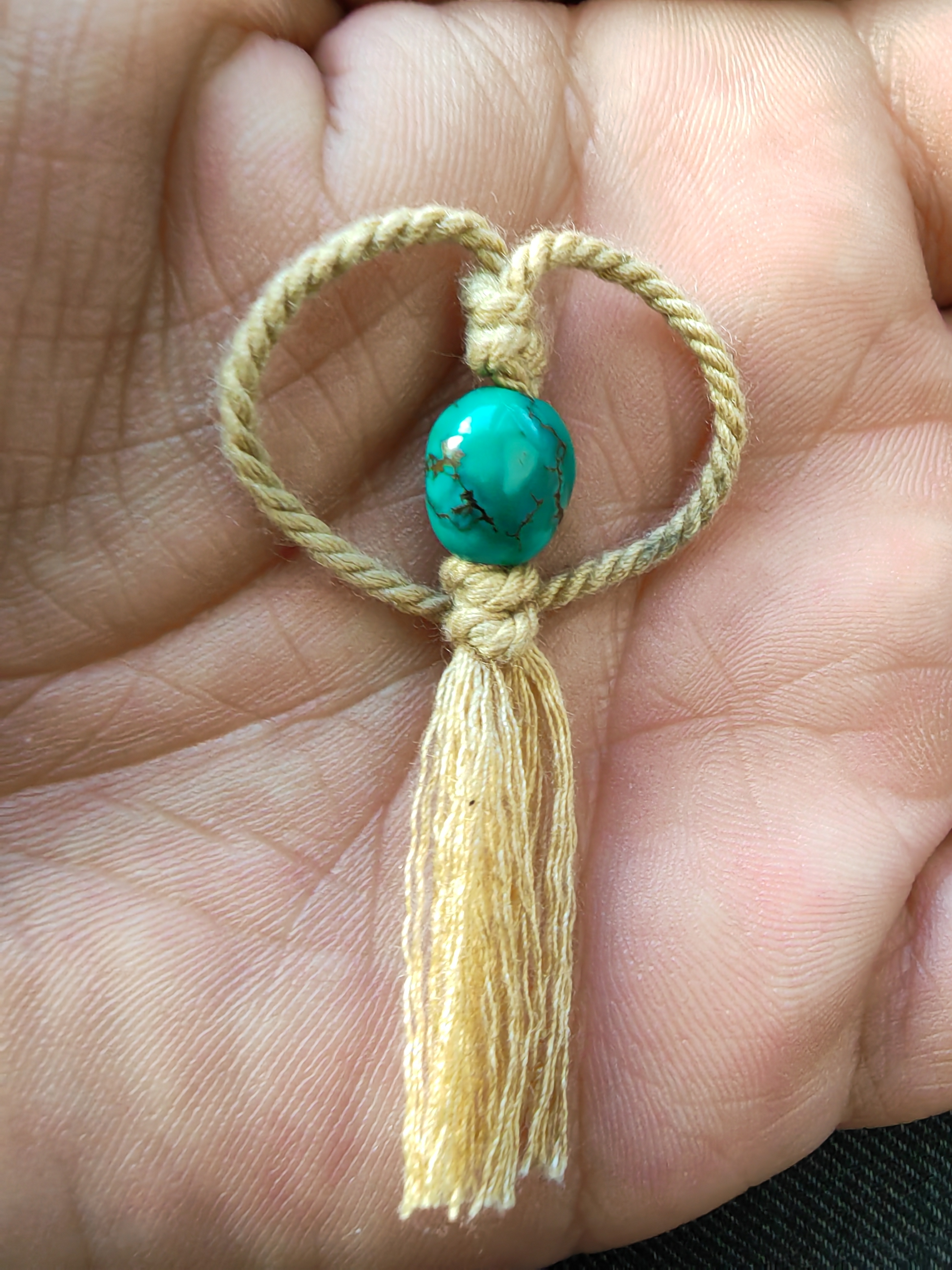 非金属陶瓷吊坠 藏系原矿老松石