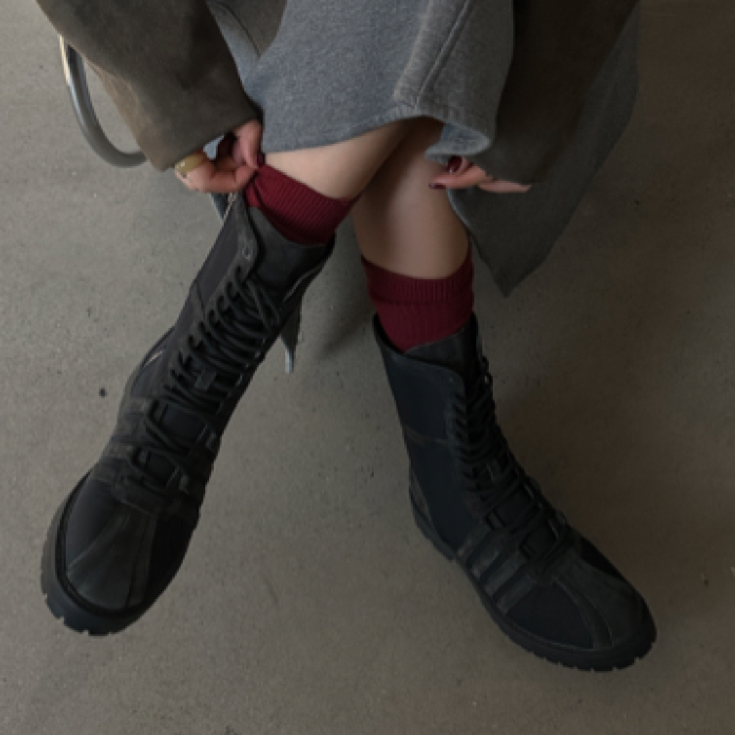SGIRL「C760-5」靴子女2025秋冬英伦风侧拉链厚底马丁靴中筒短靴