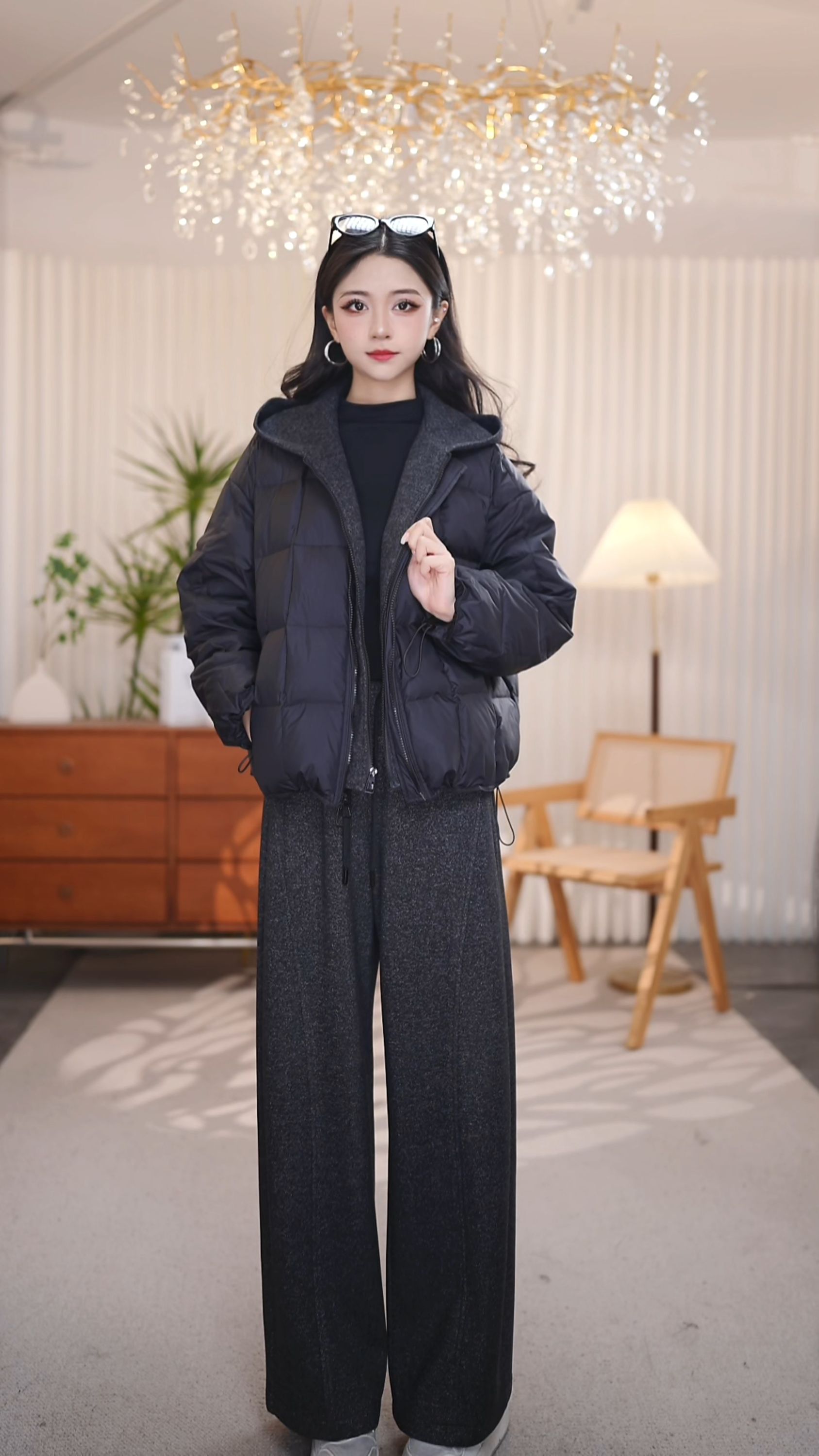 2025冬季时尚洋气百搭遮肉显瘦加绒加厚两件套羽绒服