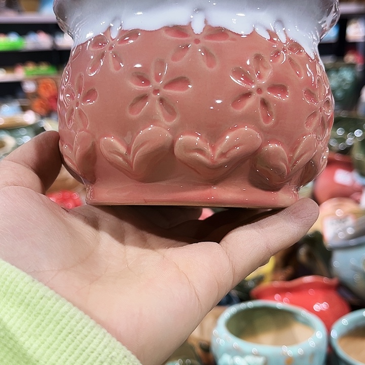 瓷片花盆多肉植物艺术品