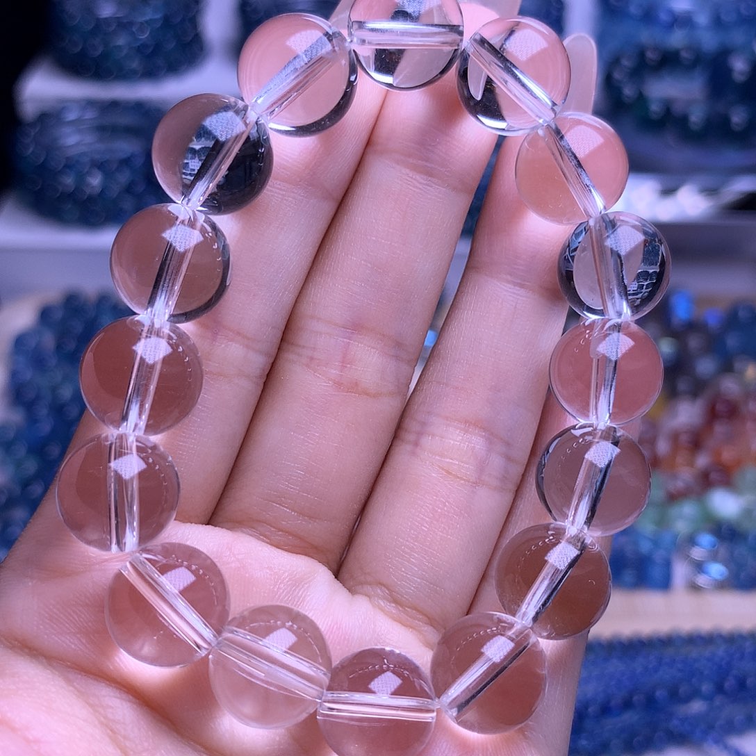 水晶手串未镶嵌12mm白水净体串