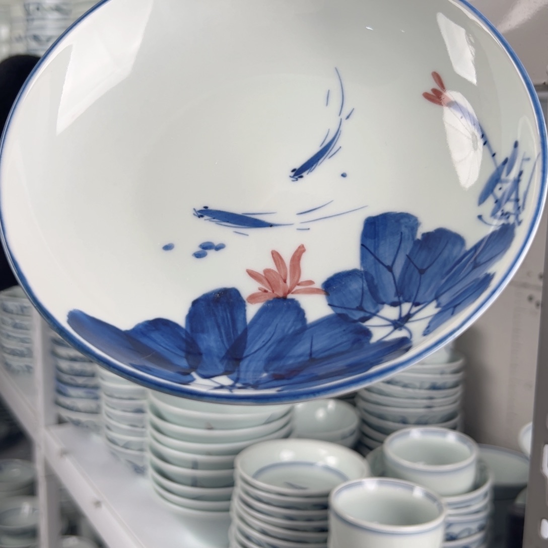 碗微瑕荷塘月色7.5寸深汤盘随机图案