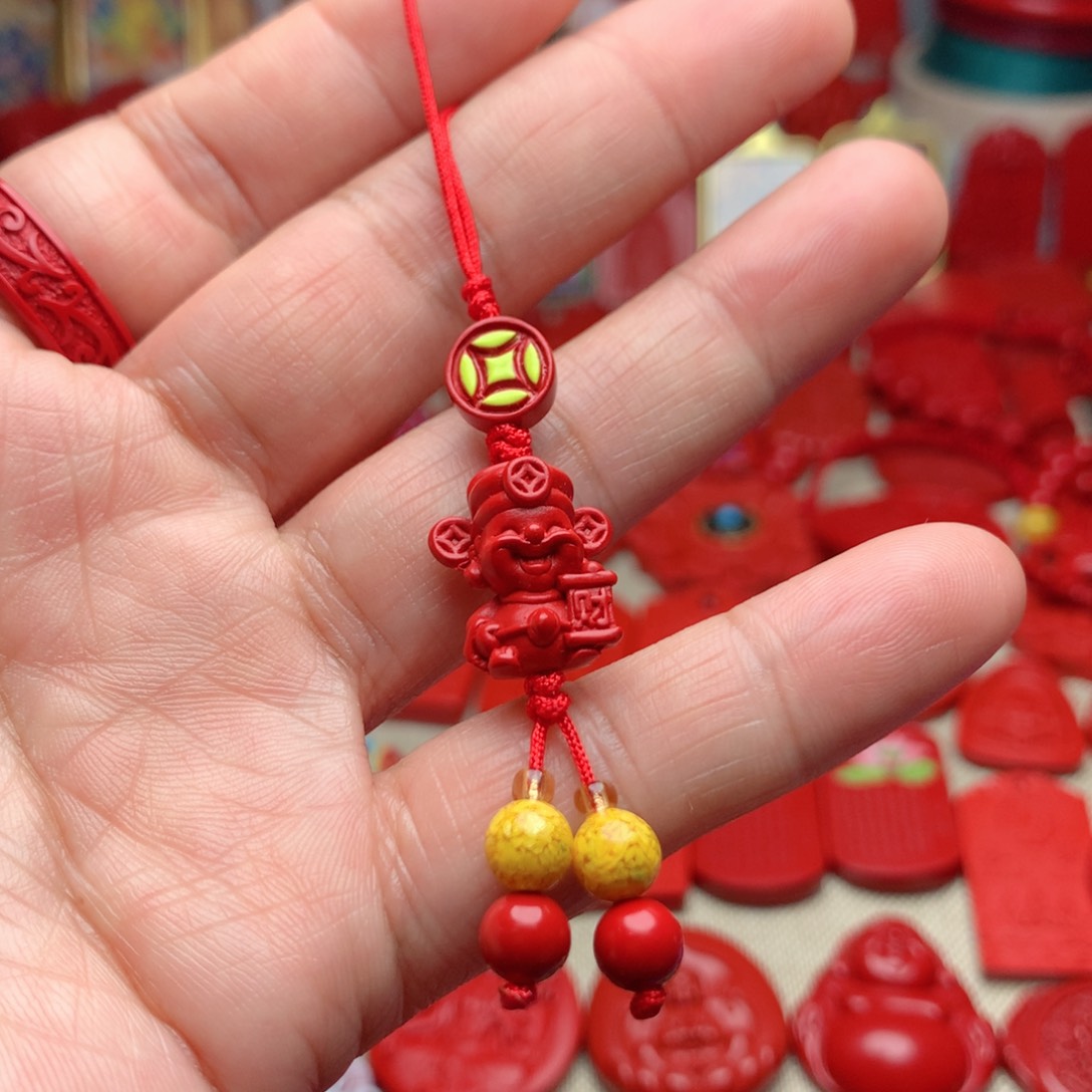 天然辰砂工艺品朱砂手机坠