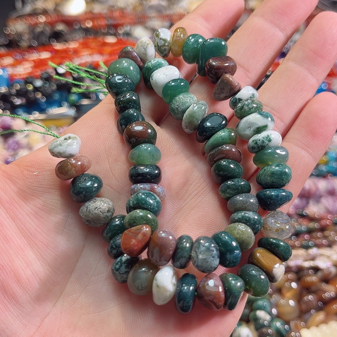 玛瑙/玉髓合金珠宝半成品水草玛瑙一条12mm