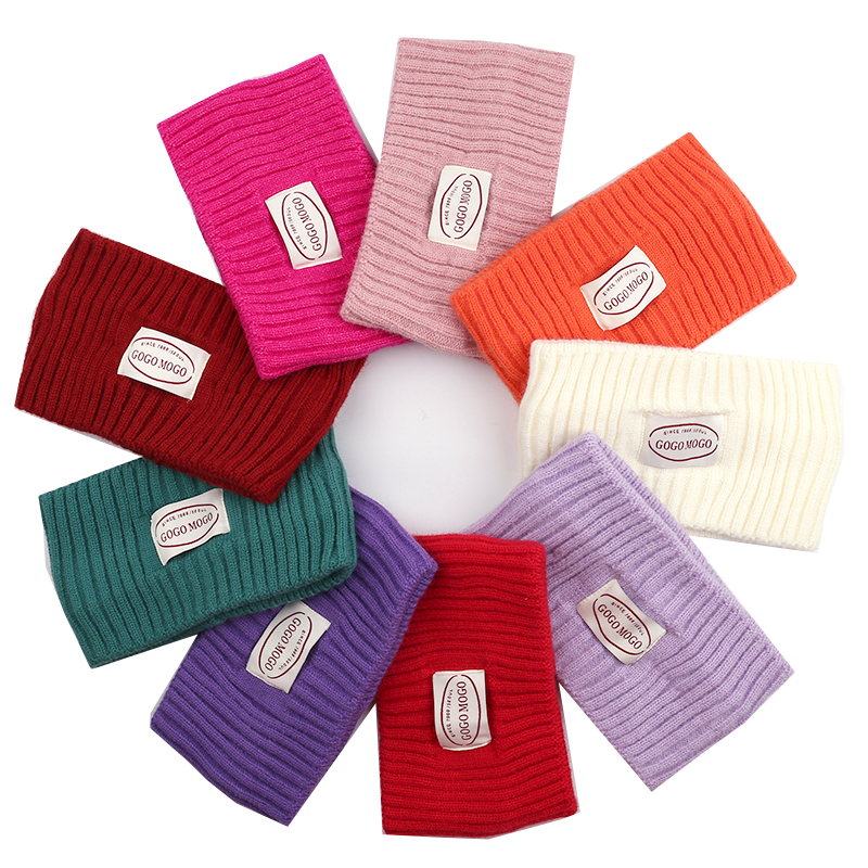 加大宽版针织发带玫红色女网红ins街头发箍运动字母毛线头带韩版