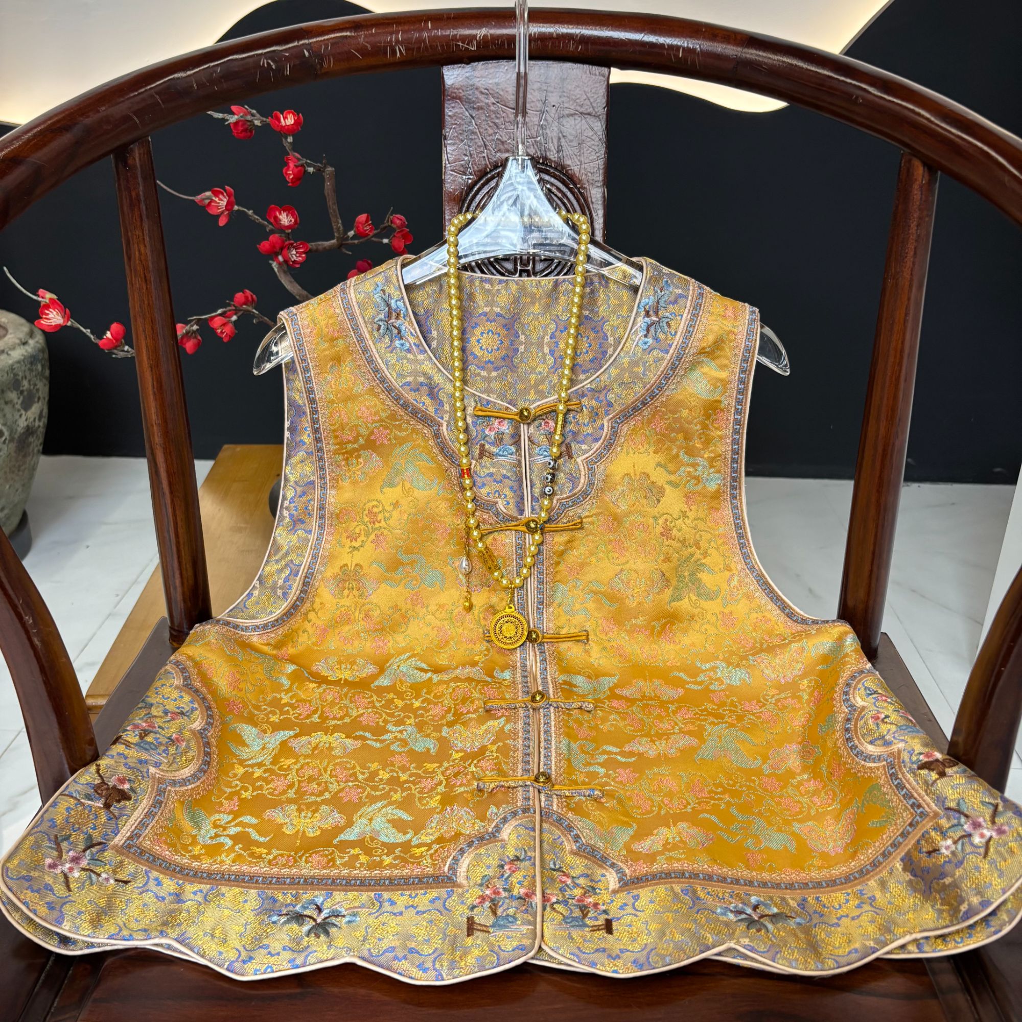 【鎏金幻云】非遗奢华金调宋锦马甲国风显贵气双面双穿多风格体验