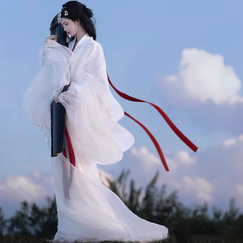 齐腰印花常规款仙女直裾古装汉服薄款唐制书生秦汉