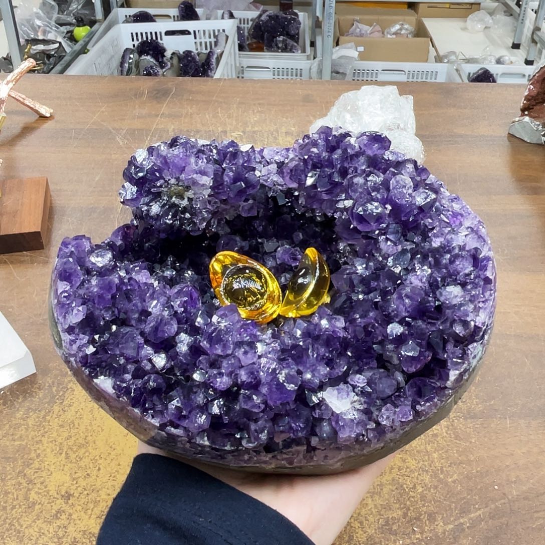 未镶嵌摆件紫晶晶体