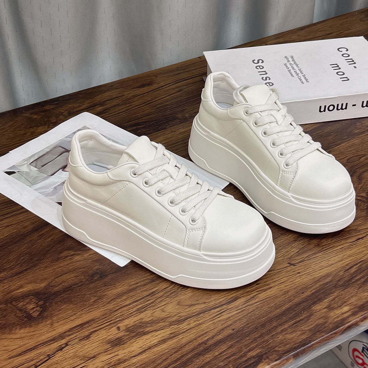 【大妮】休闲增高5cm厚款厚底板鞋休闲鞋鞋子欧若动感风5252