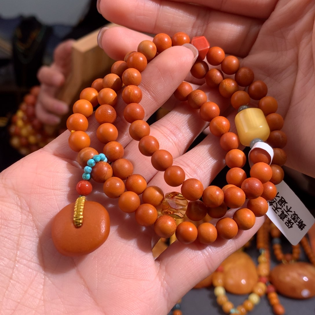 蜜蜡手串未镶嵌天然