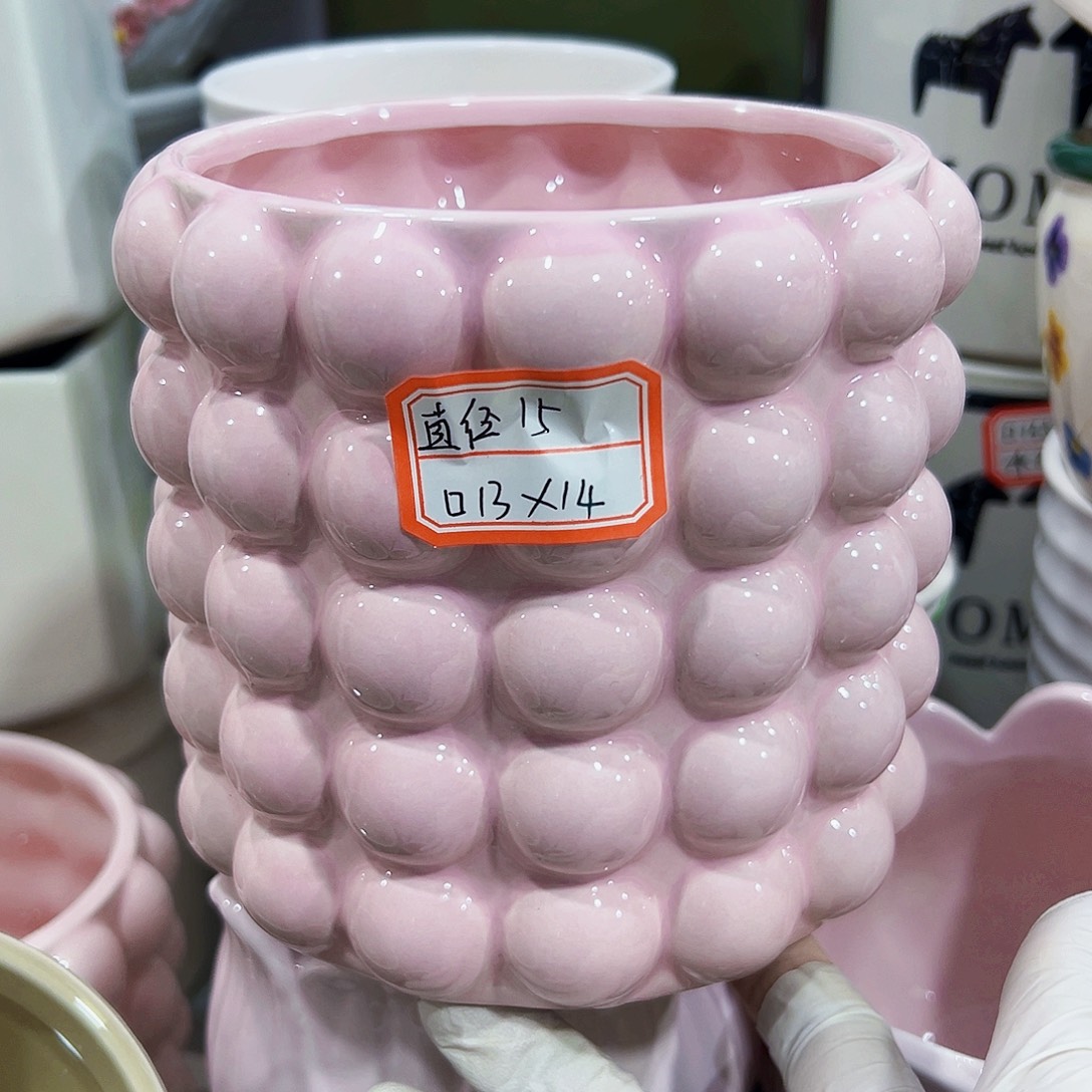 有孔，外贸尾单陶瓷花盆凑单10米包邮