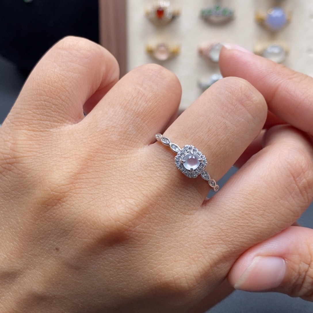 翡翠银S925镶嵌戒指