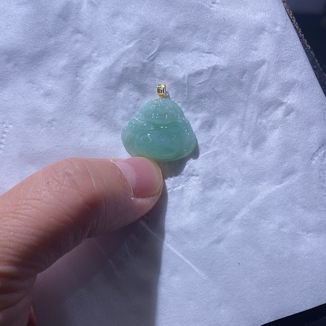 翡翠吊坠(不含链)18K金镶嵌翡翠