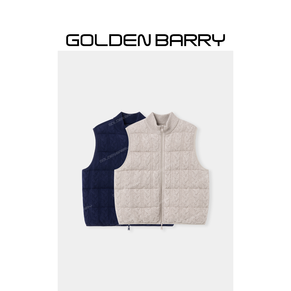GOLDENBARRY|135045“凛冬已至”百搭针织绞花羽绒服(正反两穿)
