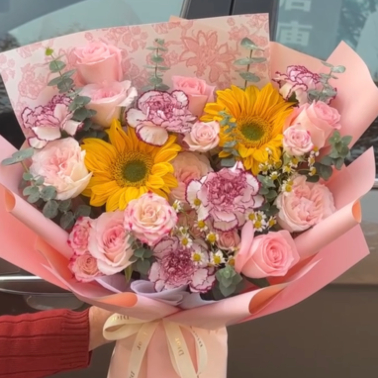 向日葵粉玫瑰紫精灵等