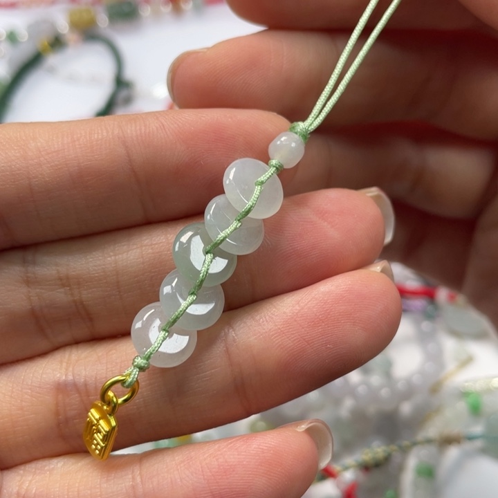 翡翠未镶嵌手绳手机挂